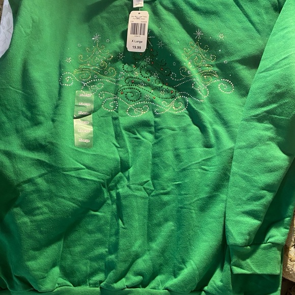 Decorated Original Whimsical Tree Sweatshirt with embellishments sz XLarge NWT - Picture 4 of 6